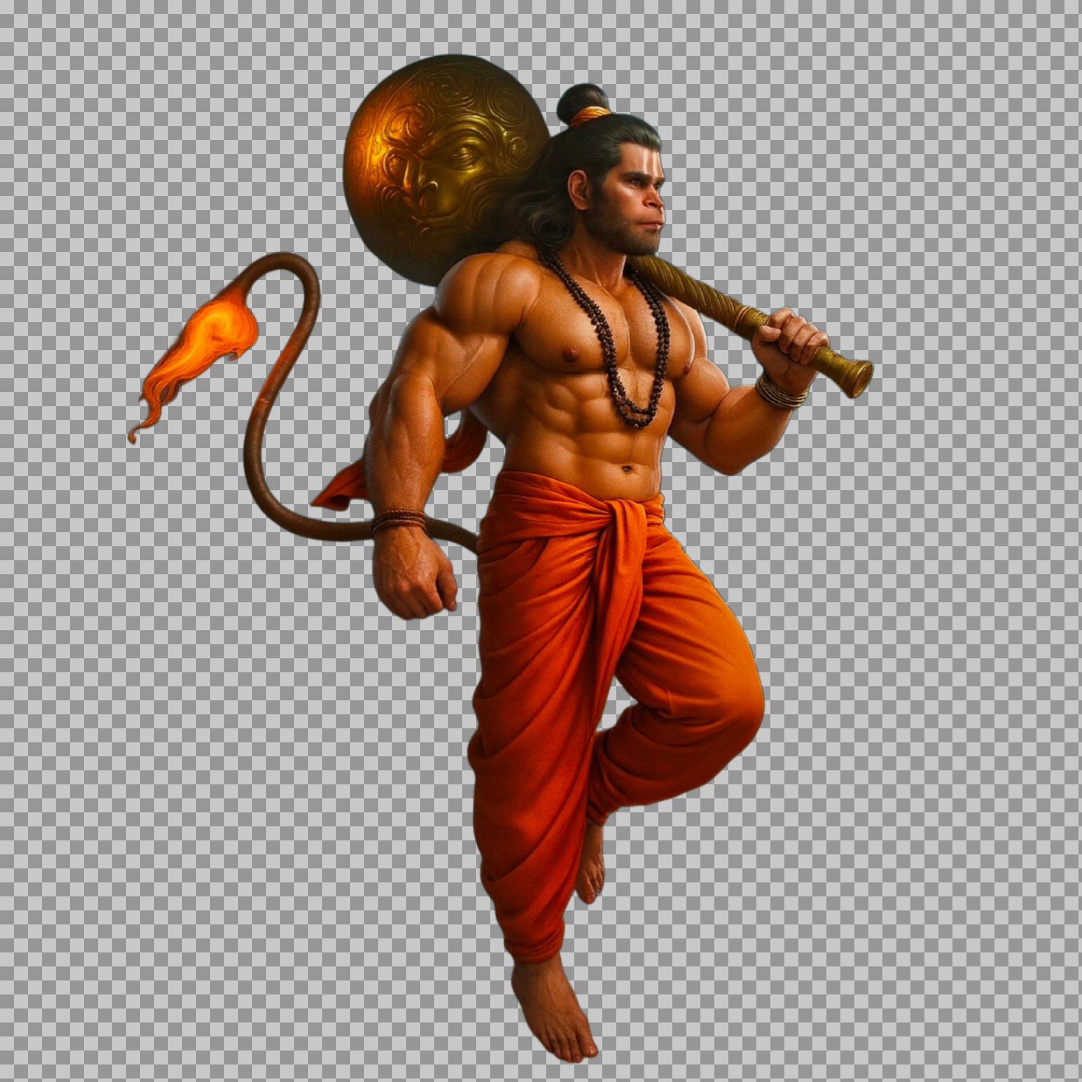 Powerful Hanuman PNG with Gada | Free HD Transparent Download...