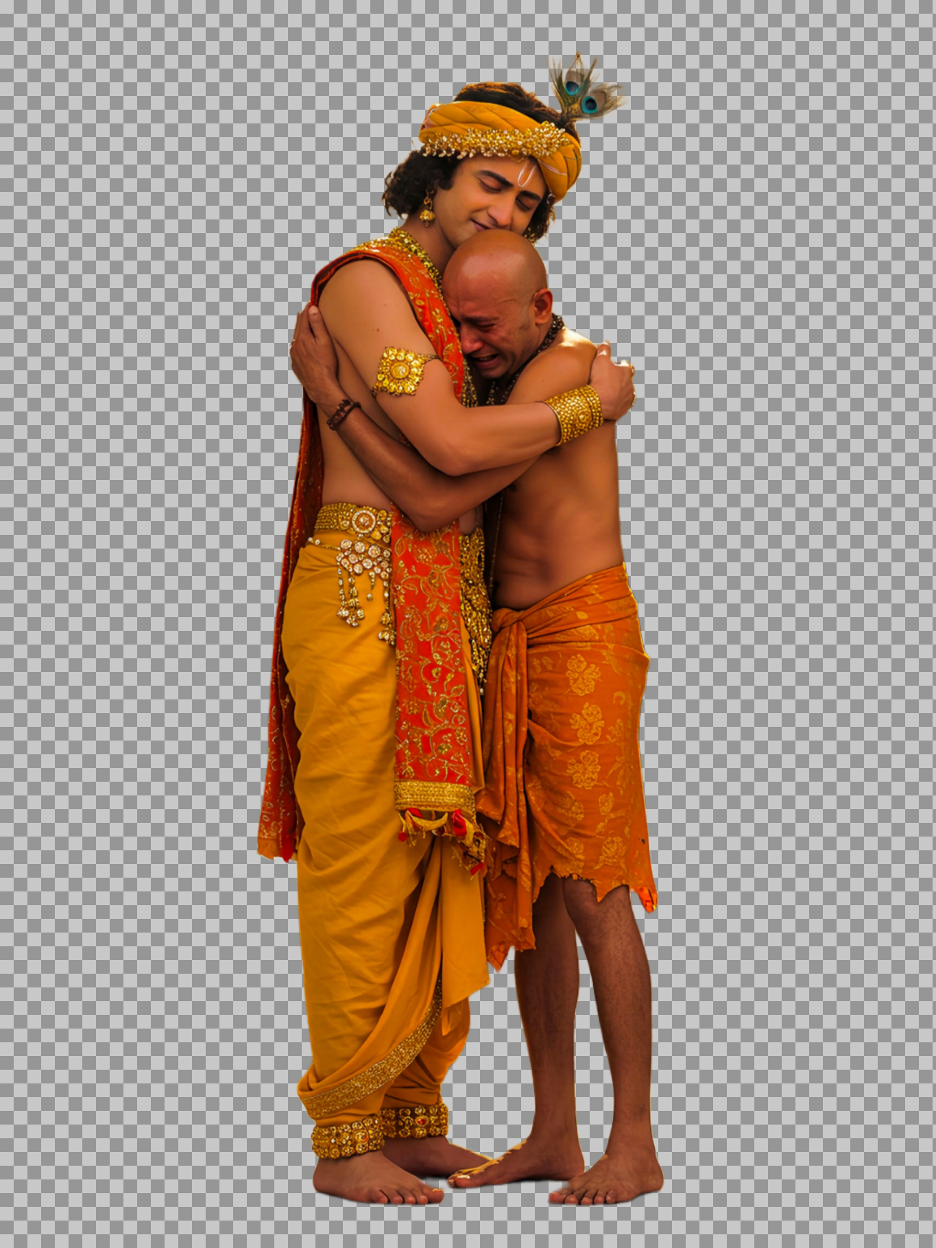 Krishna and Sudama PNG | HD Transparent Image of Divine Friendship