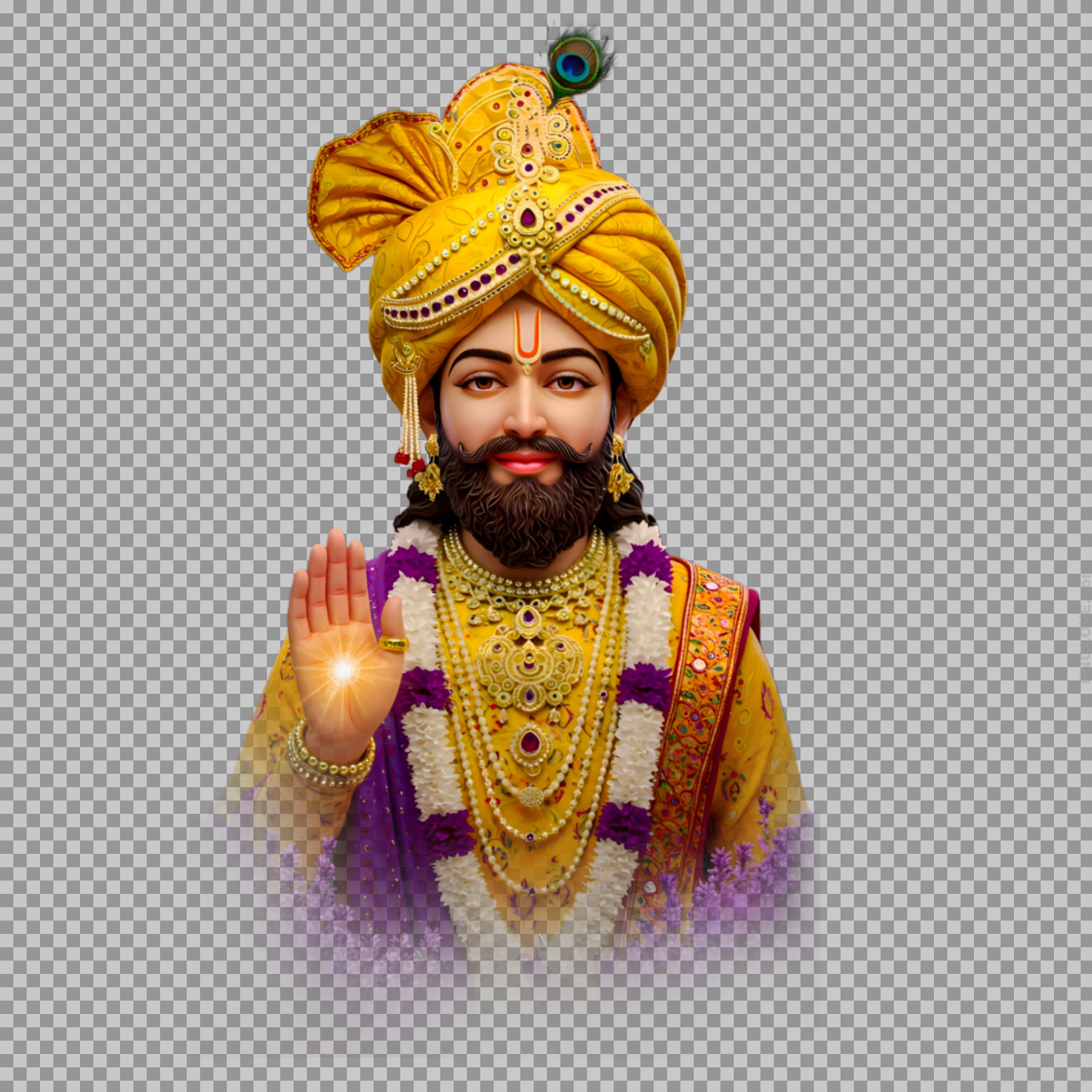 Shyam Baba Photo PNG | Yellow Turban Transparent Image...