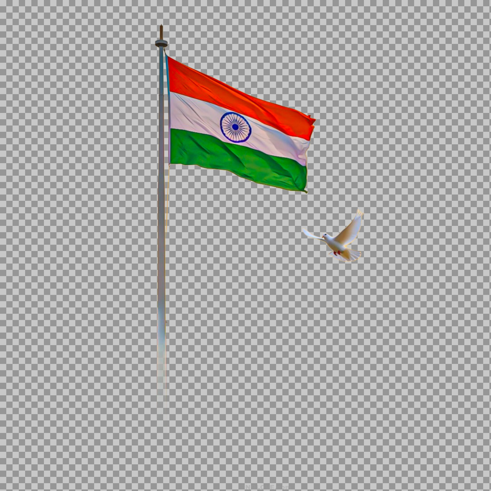 Indian National Flag with Flying Dove PNG image download...
