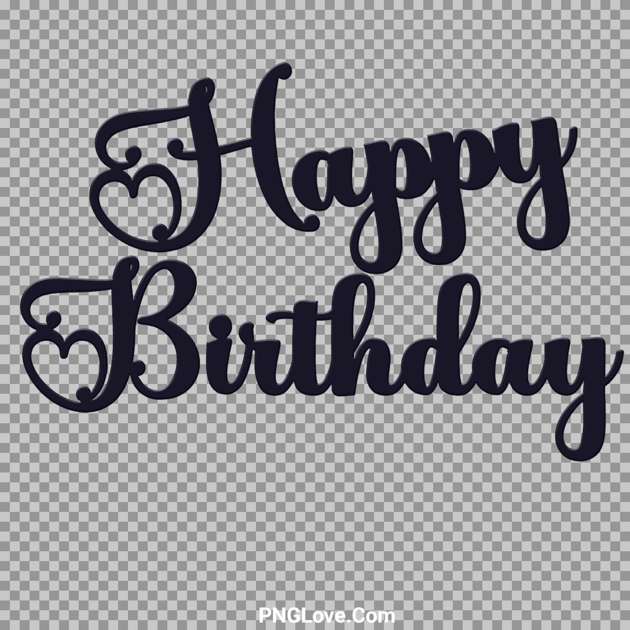 Happy Birthday png text Black color