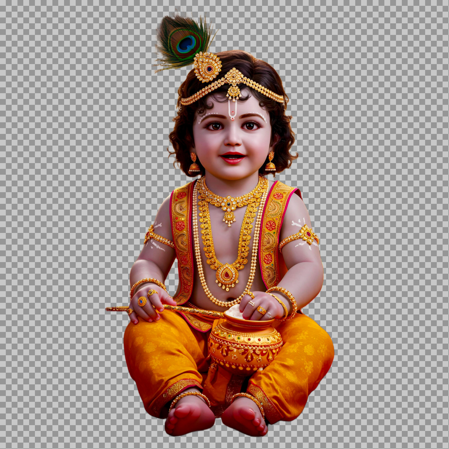 Cute Bal Krishna (Laddu Gopal) PNG | Free HD Download