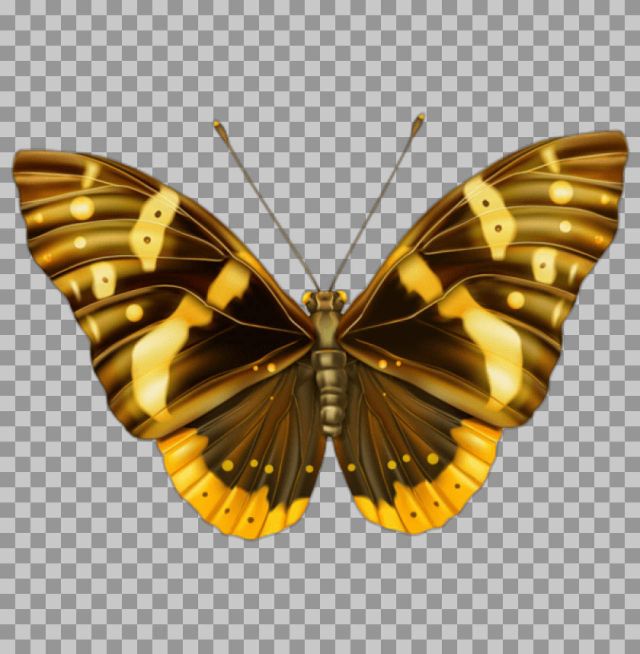 Golden Butterfly Illustration PNG image download...