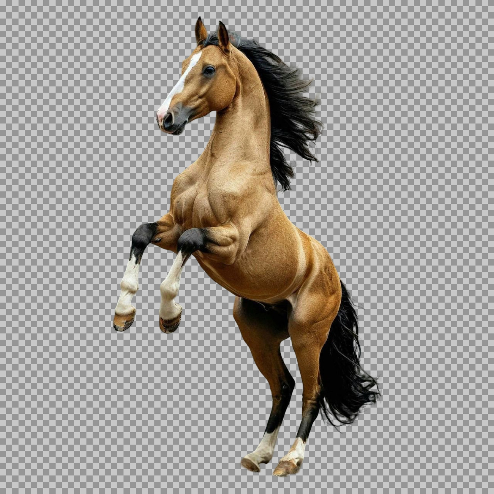 Rearing Horse PNG with Transparent Background | Majestic Stallion