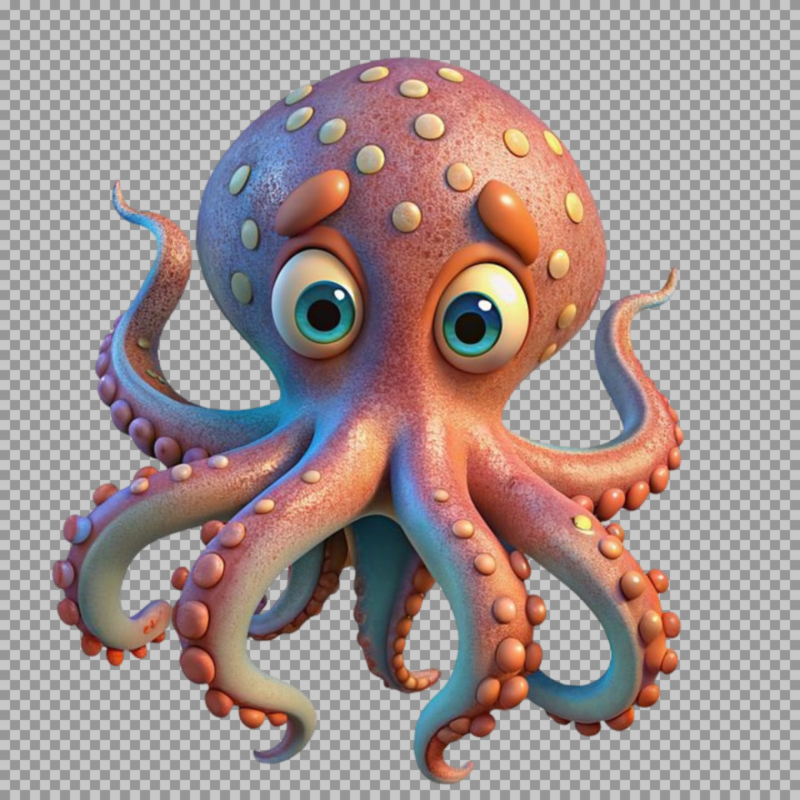 Cute Cartoon Octopus PNG | Free Adorable Sea Creature