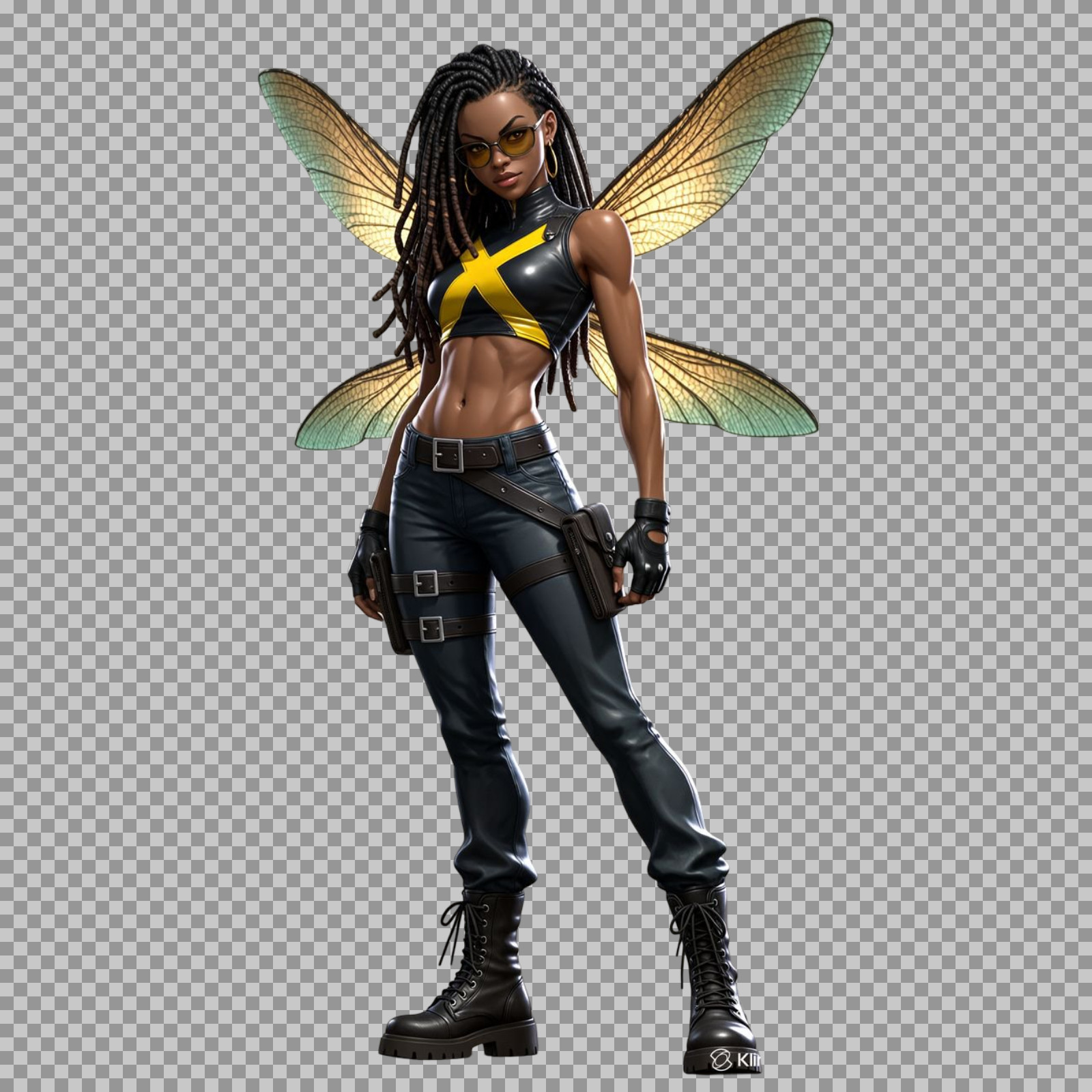 Winged Superheroine Character PNG | Free Transparent Download