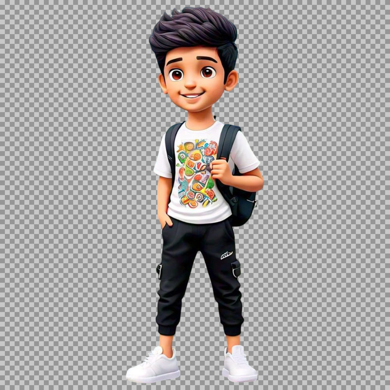3D Cartoon Boy PNG | Free Transparent Character Download