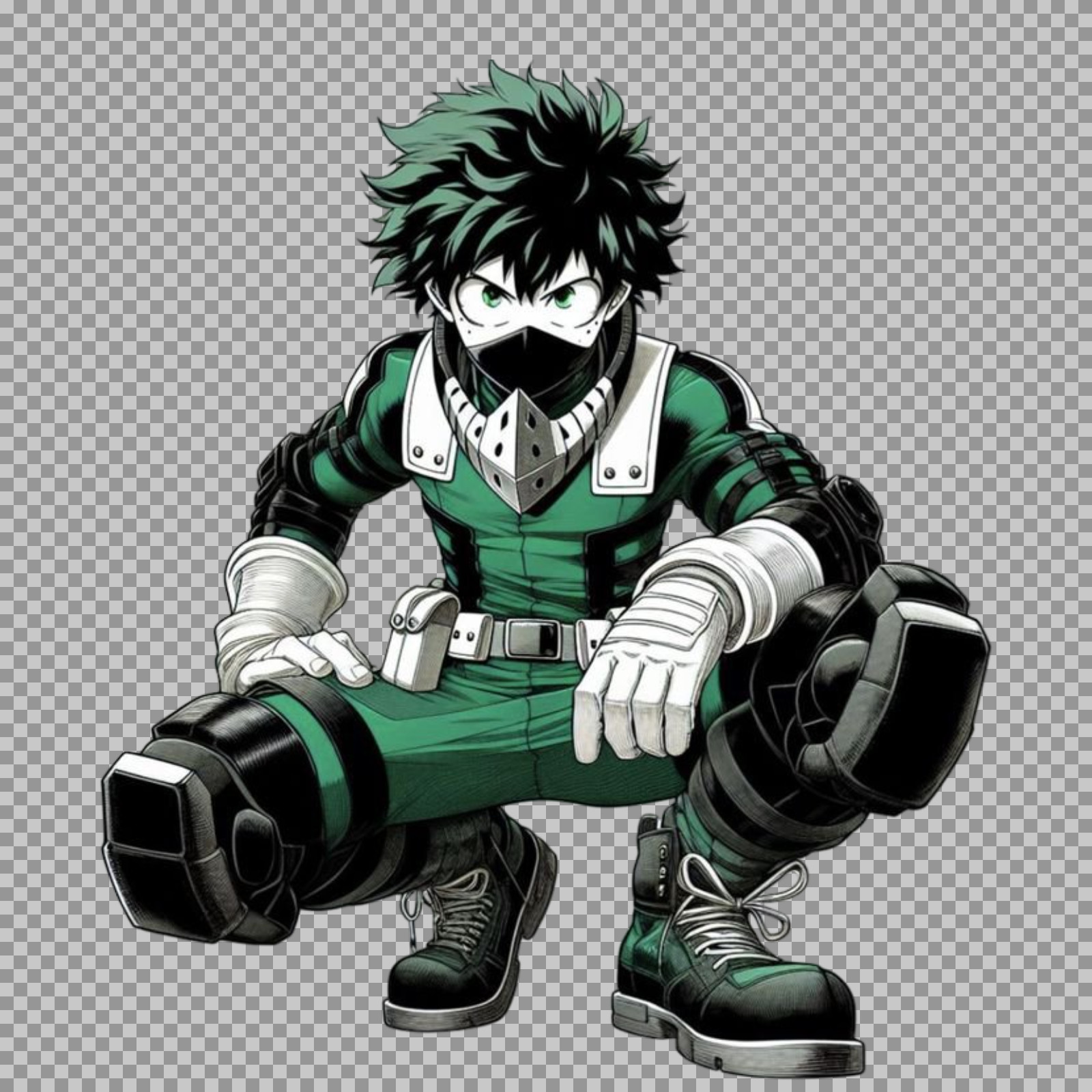 Deku Manga Style PNG | My Hero Academia Transparent image Download