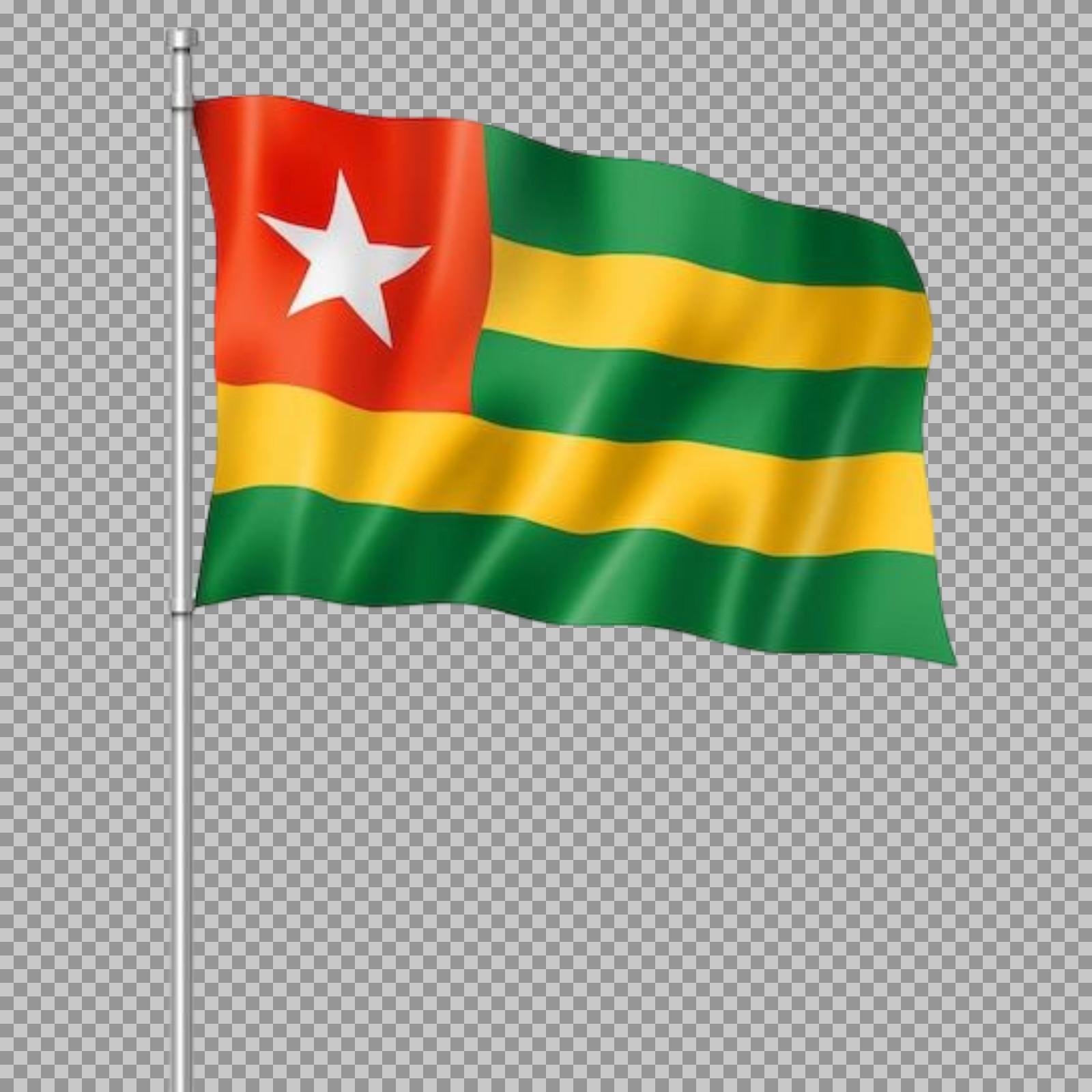 Waving Flag of Togo PNG | Transparent Togolese National Flag...