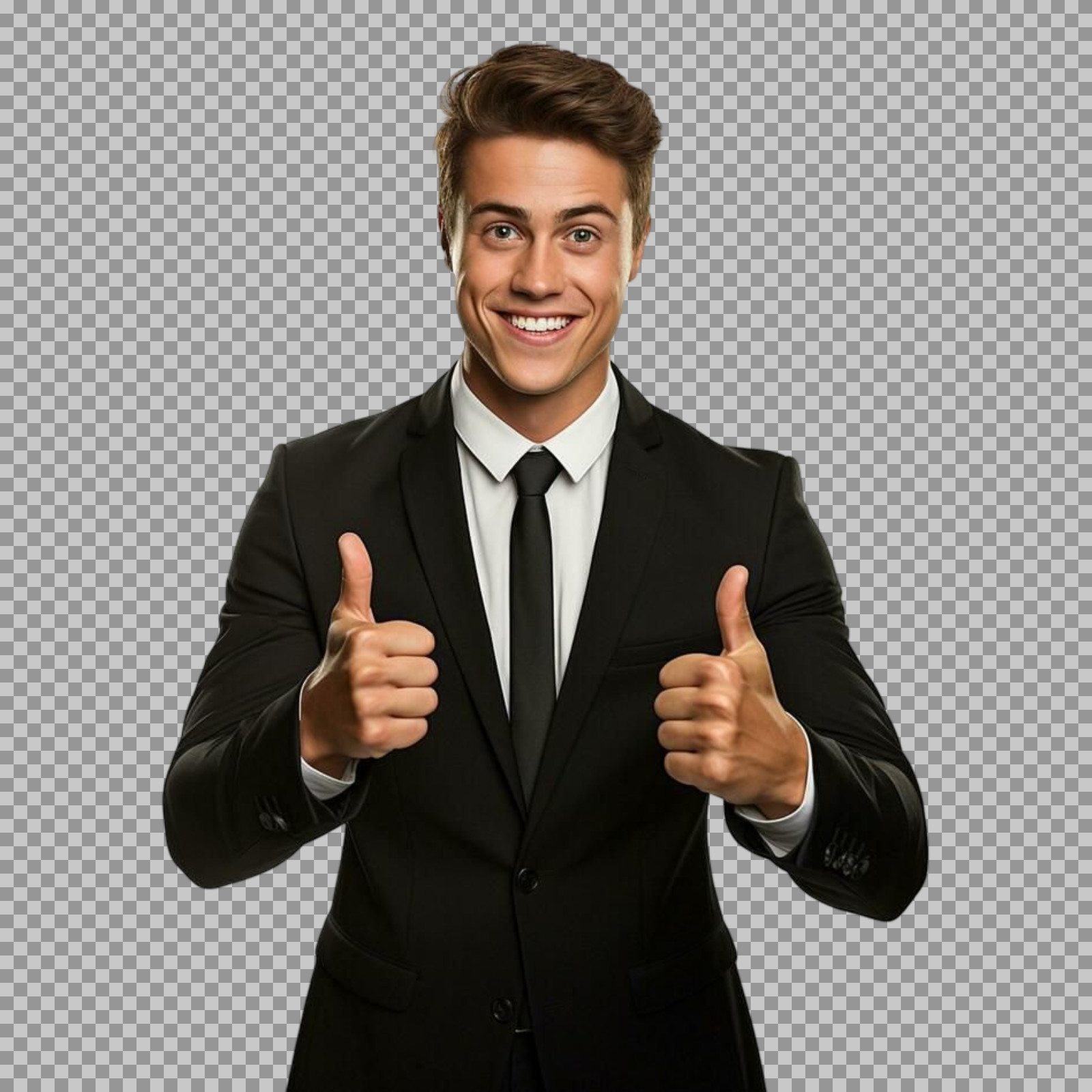 Successful Businessman with Thumbs Up | PNG Image...