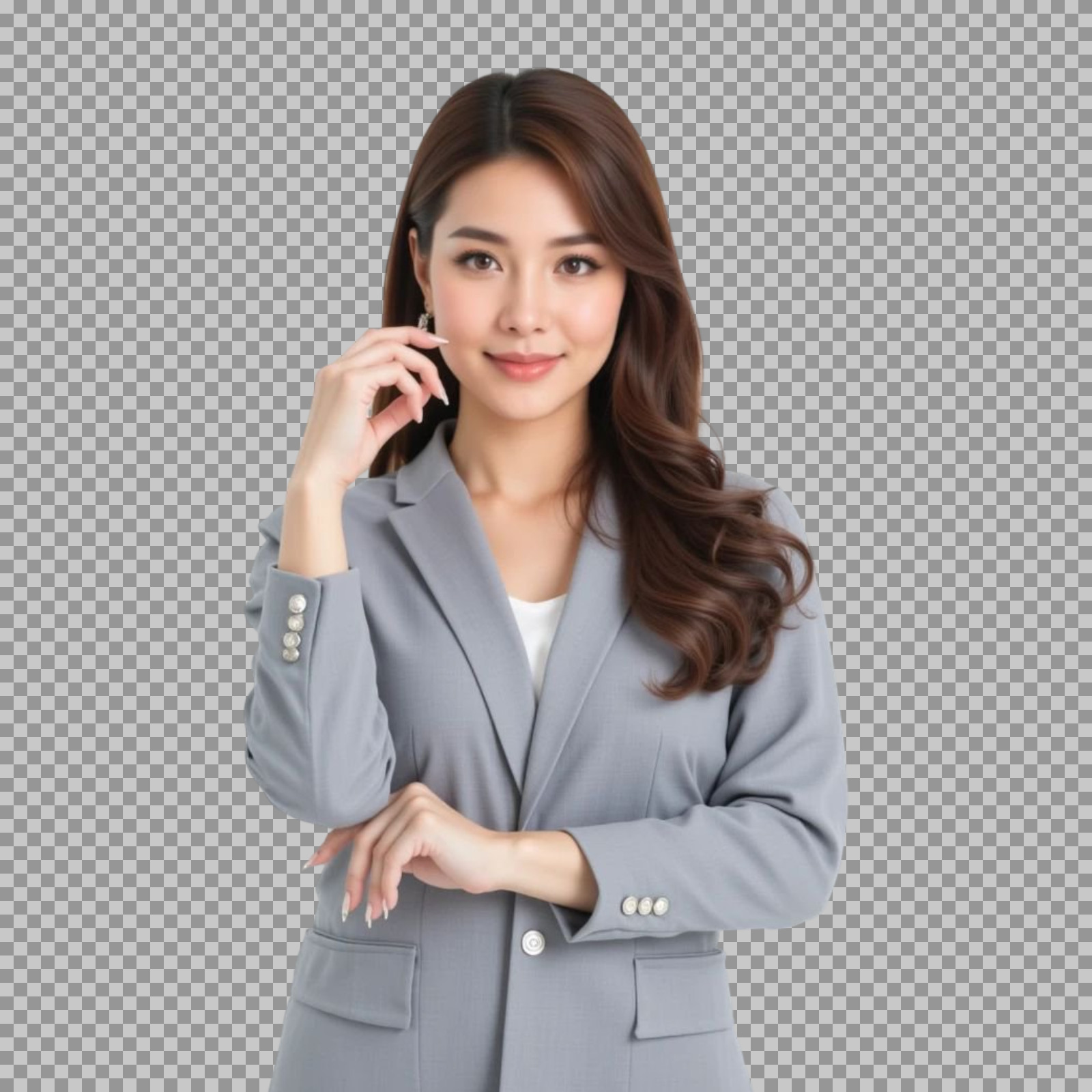 Confident Asian Businesswoman PNG | Professional Portrait