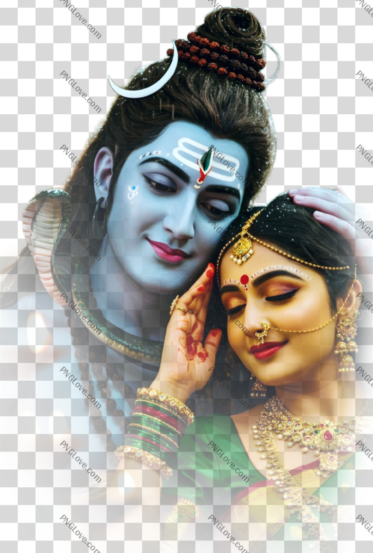 Romantic Shiv Parvati PNG HD transparent image download