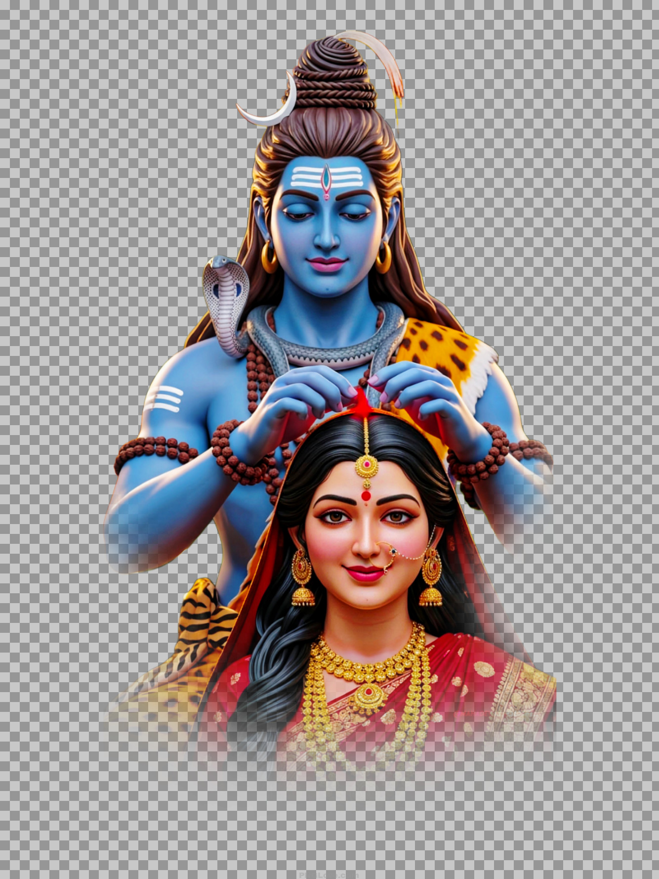 Shiva and Parvati PNG | Divine Sindoor Moment Free Download