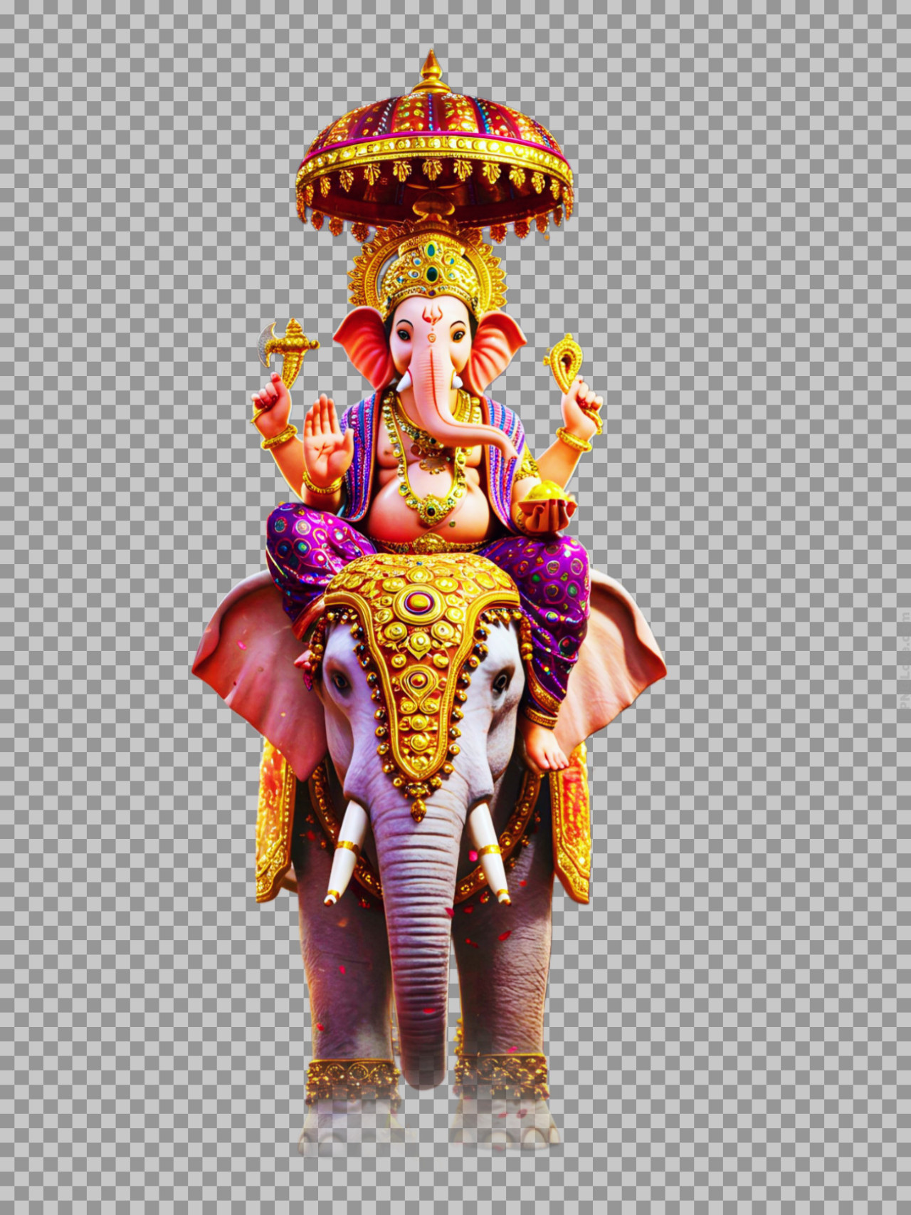 Lord Ganesha on Elephant PNG | HD Ganpati Idol Free Download