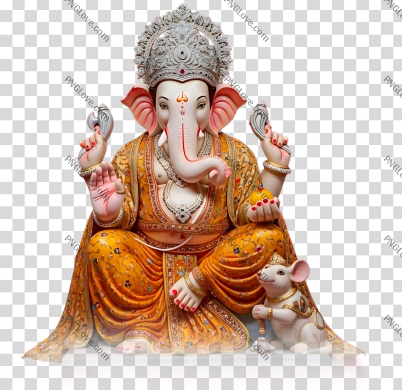 Lord Ganesha with Mouse PNG | Free Transparent High-Res Download