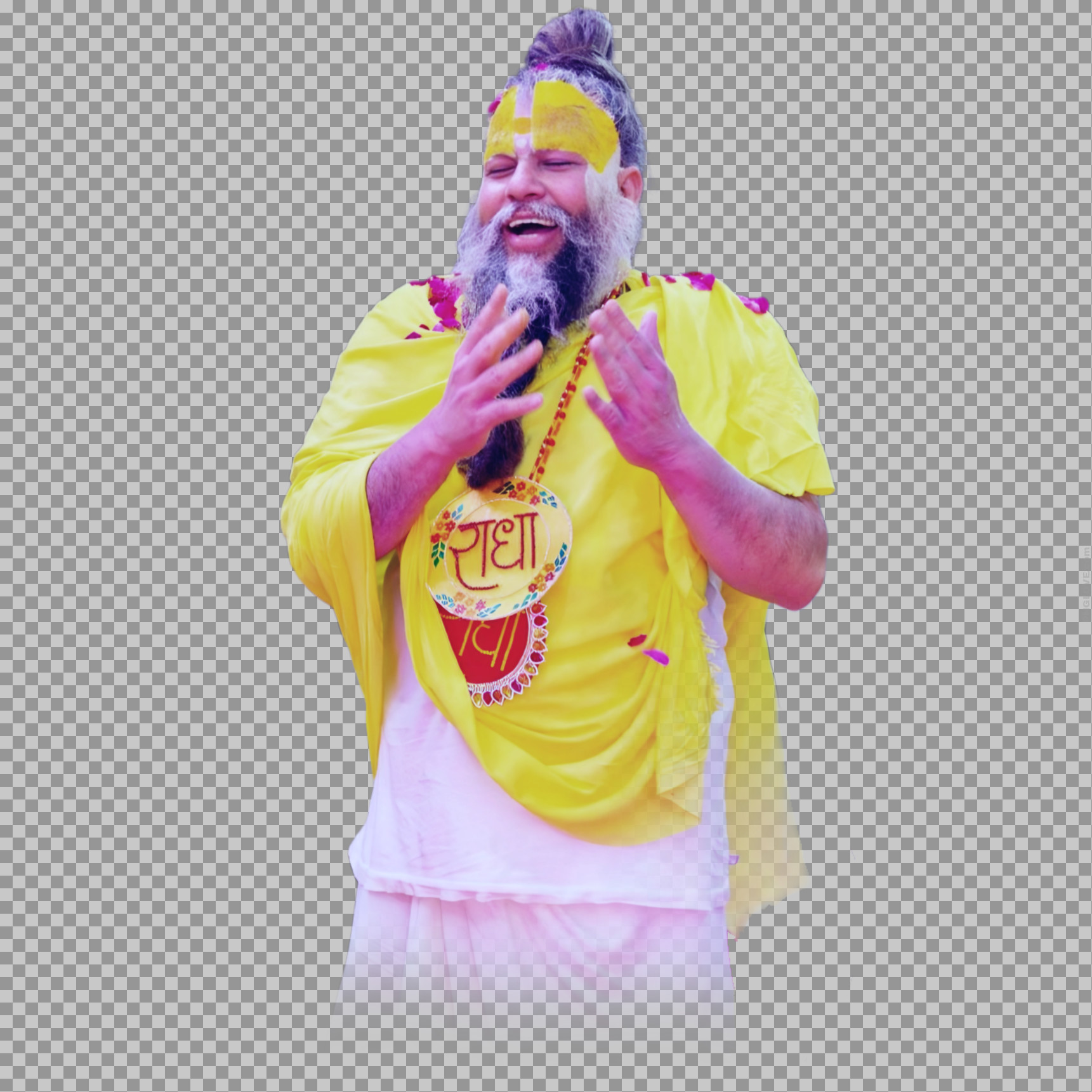 Joyful Premanand Maharaj PNG | Laughing Saint Transparent Image