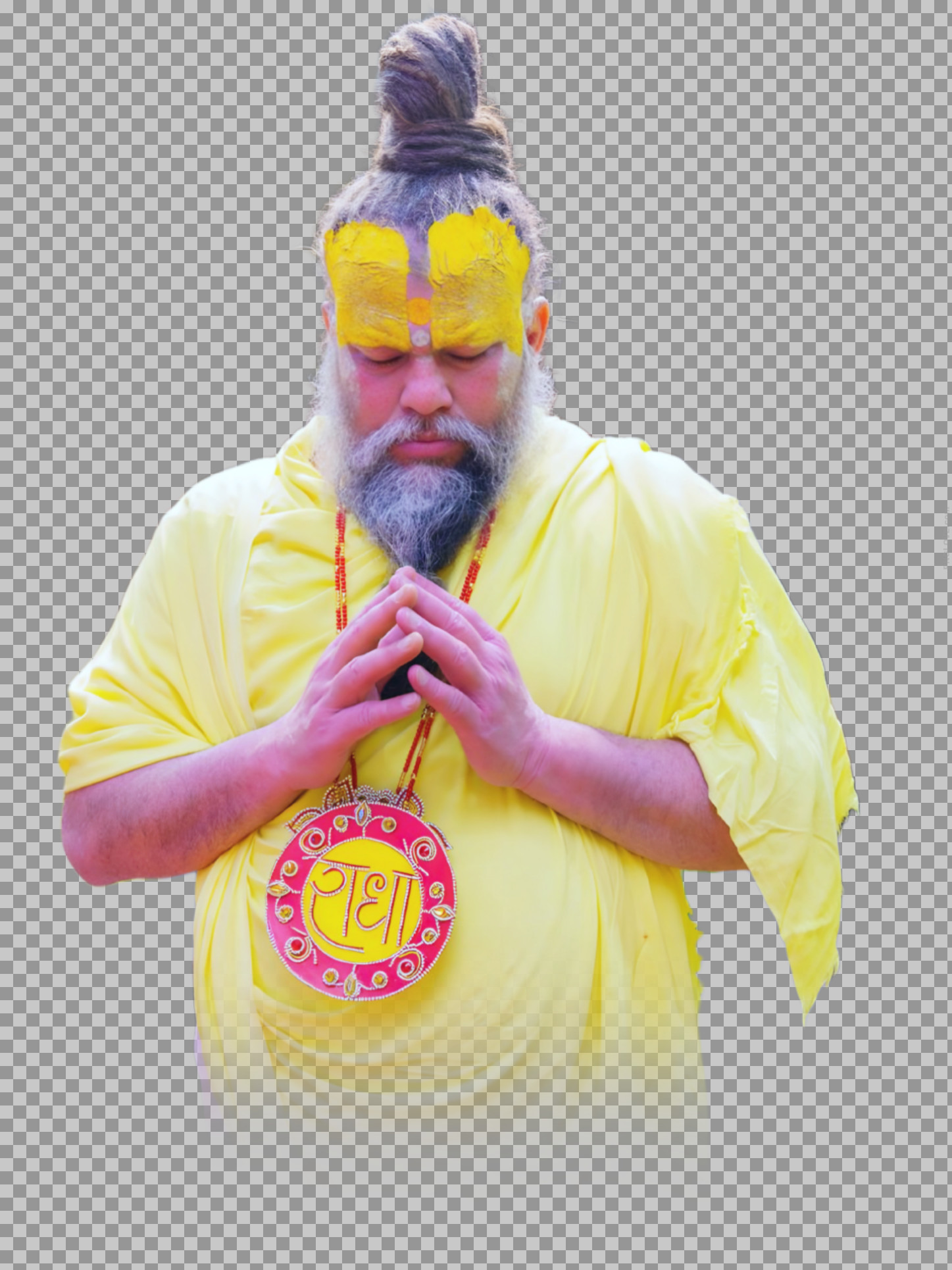 Shree Premanand Maharaj Meditation PNG | Transparent Prayer Photo